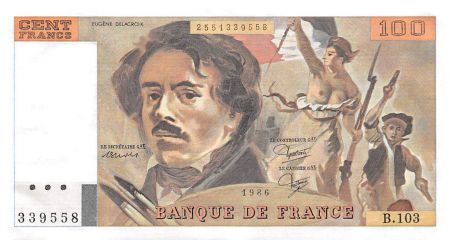 France 100 Francs Delacroix - 1986 Série B.103 - P.Neuf