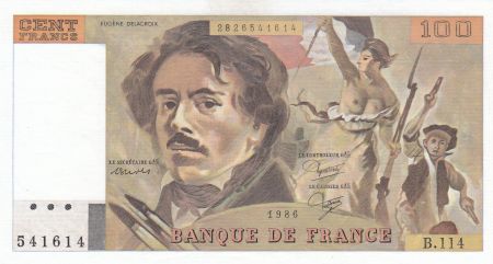 France 100 Francs Delacroix - 1986 Série B.114