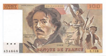 France 100 Francs Delacroix - 1986 Série L.113 - NEUF