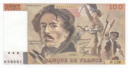 France 100 Francs Delacroix - 1987 Série P.119