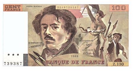 France 100 Francs Delacroix - 1988 - Série Z.130 - Fay.69.12