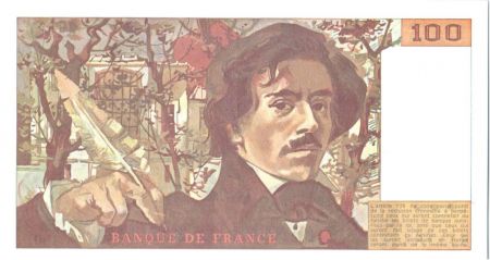 France 100 Francs Delacroix - 1988 Série X.130 - légerement fauté