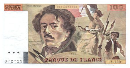 France 100 Francs Delacroix - 1988 TTB