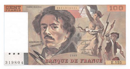France 100 Francs Delacroix - 1989 Série E.155 - P.NEUF