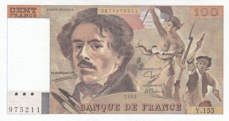 France 100 Francs Delacroix - 1989 Série E.155
