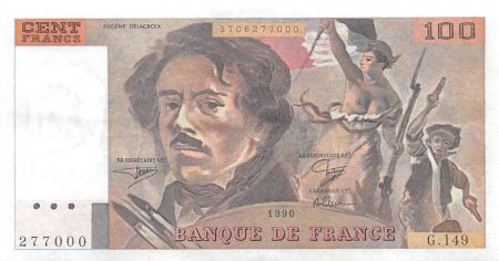 France 100 Francs Delacroix - 1990 Série G.149 - SUP