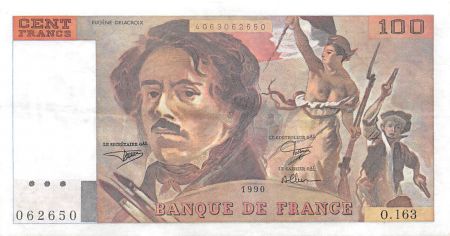 France 100 Francs Delacroix - 1990 Série O.163 - SUP
