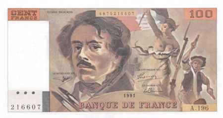 France 100 Francs Delacroix - 1991 Série A.196 - P.NEUF