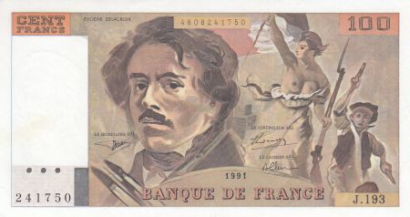 France 100 Francs Delacroix - 1991 Série J.193