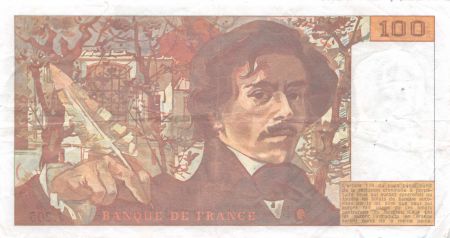 France 100 Francs Delacroix - 1991 Série J.205-389257 - TTB