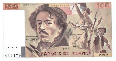 France 100 Francs Delacroix - 1991 Série P.202