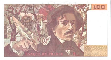France 100 Francs Delacroix - 1991 Série S.171 - Petit filigrane