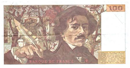 France 100 Francs Delacroix - 1991 Série V.171 - Petit Filigrane - TTB