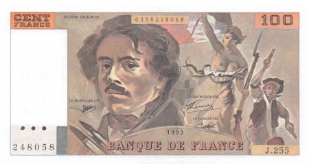 France 100 Francs Delacroix - 1993 Série J.255 - NEUF
