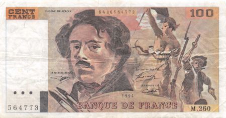 France 100 Francs Delacroix - 1994 Série M.260-564773 - TTB