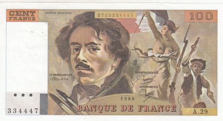 France 100 Francs Delacroix 1980 - Série A.29