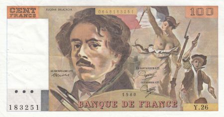 France 100 Francs Delacroix 1980 - Série Y.26
