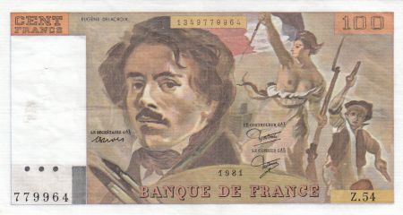 France 100 Francs Delacroix 1981 - Série Z.54