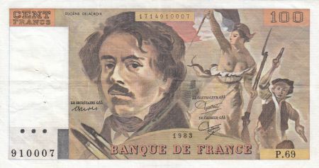 France 100 Francs Delacroix 1983 - Série P.69