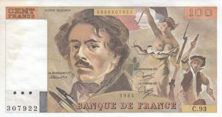France 100 Francs Delacroix 1985 - Série C.93