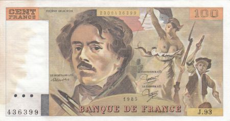 France 100 Francs Delacroix 1985 - Série J.93