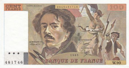 France 100 Francs Delacroix 1985 - Série W.90