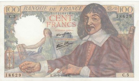 France 100 Francs Descartes - 15-05-1942 Série C.5