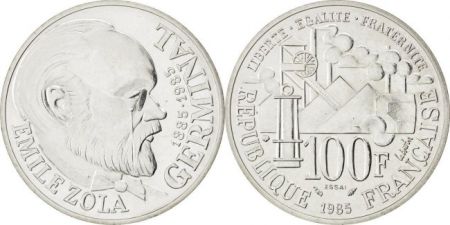 France 100 Francs Emile Zola - Germinal 1985 Argent Essai