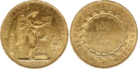 France 100 Francs Génie - 1879 A - Ancre non barré - OR