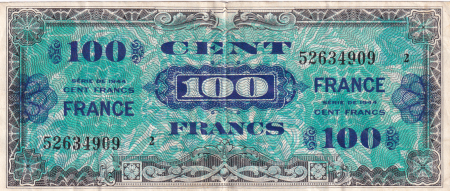 France 100 Francs Impr. américaine (France) - 1944 série petit 2