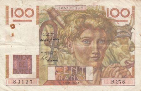 France 100 Francs Jeune Paysan - 02-12-1948 - Série B.275