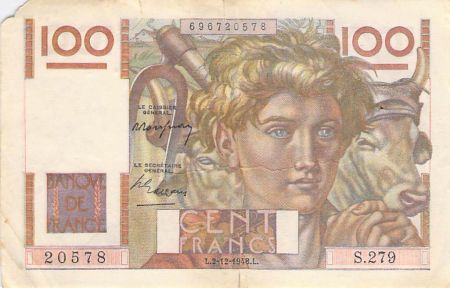 France 100 Francs Jeune Paysan - 02-12-1948 - Série S.279 - TB