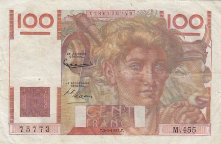 France 100 Francs Jeune Paysan - 03-04-1952 - Série M.455
