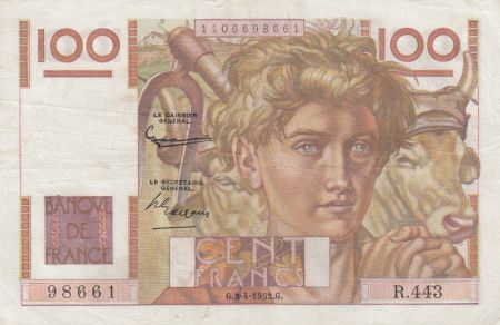 France 100 Francs Jeune Paysan - 03-04-1952 - Série R.443