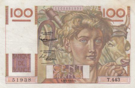 France 100 Francs Jeune Paysan - 03-04-1952 - Série T.443
