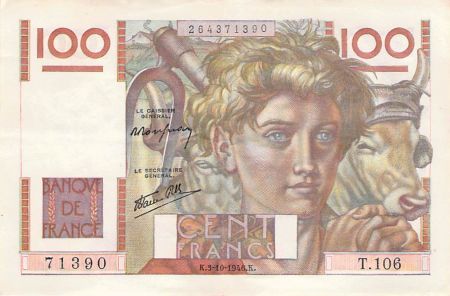 France 100 Francs Jeune Paysan - 03-10-1946 - Série T.106 - TTB+