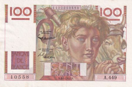 France 100 Francs Jeune Paysan - 03.04.1952 - Série A.449