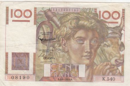 France 100 Francs Jeune Paysan - 04-06-1953 - Série K.540