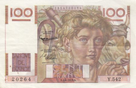 France 100 Francs Jeune Paysan - 04-06-1953 - Série Y.542