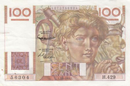 France 100 Francs Jeune Paysan - 07-02-1952 - Série H.429