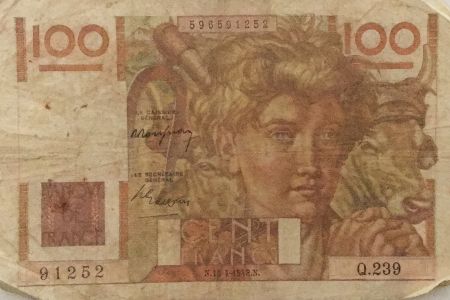 France 100 Francs Jeune Paysan - 15-04-1948 - Série Q.239 - TB