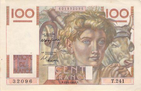 France 100 Francs Jeune Paysan - 15-04-1948 - Série T.241 - TTB+