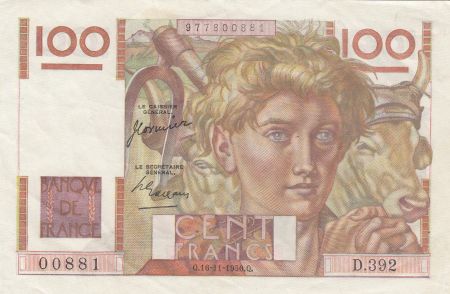 France 100 Francs Jeune Paysan - 16-11-1950 - Série D.392