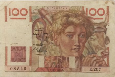 France 100 Francs Jeune Paysan - 17-07-1947 - Série E.207 - TTB