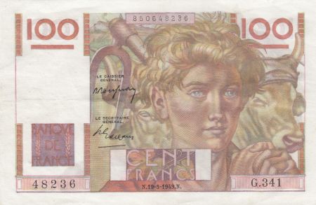France 100 Francs Jeune Paysan - 19-05-1949 - Série G.341