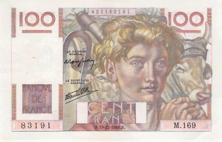 France 100 Francs Jeune Paysan - 19-12-1946 - Série M.169 - TTB+