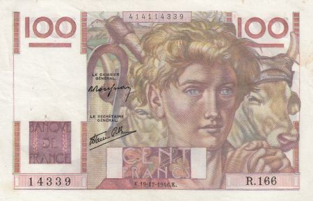France 100 Francs Jeune Paysan - 19-12-1948 - Série R.166