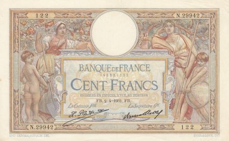 France 100 Francs LOM - Grands cartouches - 02-04-1931 - Série N.29942