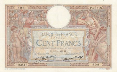France 100 Francs LOM - Grands cartouches - 05-12-1928 - Série P.23516