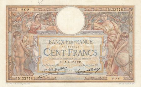 France 100 Francs LOM - Grands cartouches - 07-01-1932 - Série M.33776